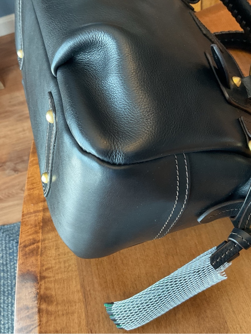 Dooney & Bourke Black Florentine Leather Mail Satchel with Wallet - Picture 14 of 16